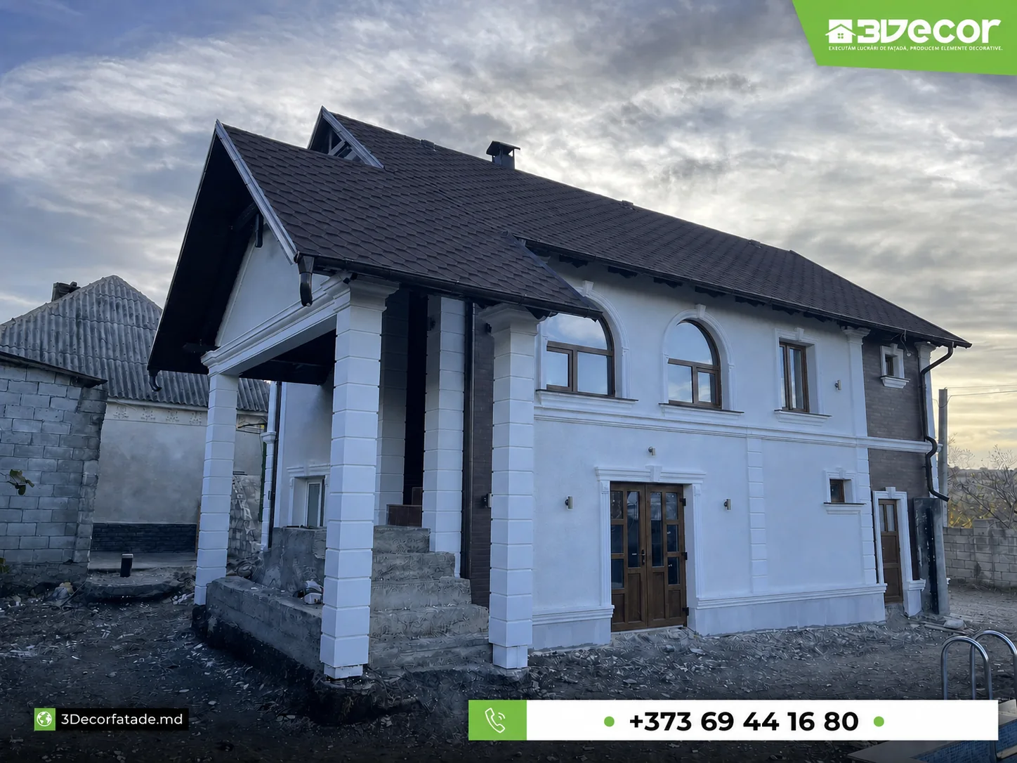 Fațadă de casă realizată în Bubuieci